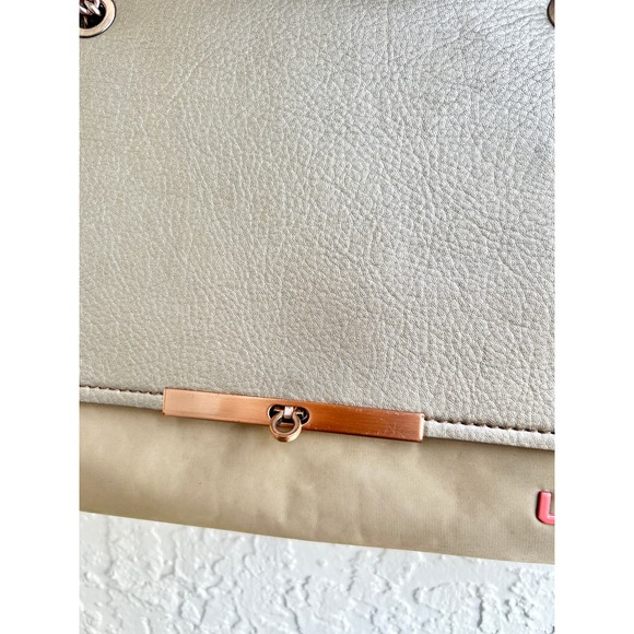 Adolfo Dominguez Chain Strap Women's Shoulder Flap Handbag Beige - Picture 10 of 16